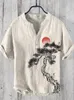Chemises décontractées pour hommes Plum Blossom Sunrise Shirt Art Shirt Mens Collier Henley Tops Henley