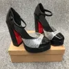 Sexy Design Water Diamond Miss MJ Strass Chaussures Femmes High Heels Sandales Party Robe Mariage Dame Black Suede Sandalias EU35-42 AVEC BOX SAC DUSSION CALEL 5.5 8 14CCM