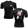 Anime Baki Print Compression Tshirts for Men Gym Workout Fitness Running Summer Short Sleeve Top Tee Quick Dry Athletic T-Shirt 240428