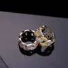 Hip Hop Boys Girls Sieraden Cuban Ring 2 Tone Gold Golde Shining 5a CZ Diamond 925 Sterling Silver Iced Out