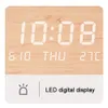 LED Digital Wall Clock Temperatur Datumtid Multifunktion Display Silent Alarm Clock för sovrummet vardagsrum Hängklocka 240417