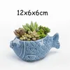 Pflanzer Töpfe Europäischer Stil niedlicher fleischiger Blumentopf Pocelain Blue Fish Macetas Vase Familie Garten Mini Bonsai Kaktus Balkon Dekoration Q240429