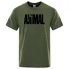 Mody Animal Letter Print Men T-Shirts Straße Lustige kurze Ärmel lose übergroß