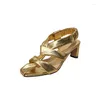Sandales talons hauts d'été pour femmes chaussures de gladiateur de mode sandalias de mujer faits à la main dames dorées argentées