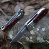 New Centerless Damascus Folding Pocket Knife Outdoor Camping Self-defense Knife Rosewood Handle Custom EDC Tool Knife