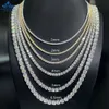 Passera diamanttestare VVS D Moissanite Tennis Chains 925 Sterling Silver Tennis Necklace Anpassad 2mm 3mm 4mm 5mm 6.5mmdesigner smycken