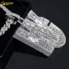 Estilo de hip-hop de ponta de ponta personalizado 925 Nome de prata esterlina Letra inicial inicial Icepto totalmente gelado joias de pendente de diamante Moissanite