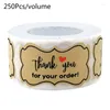 Wall Stickers 250pcs Thank You For Your Order Handmade Baking Packaging Seal Label Kraft Paper Scrapbooking Decor