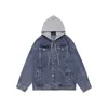 Mäns jackor Spring denim för män och kvinnor High Street Cargo Style Jacket Loose Hooded Jeans Youth Korean Clothes