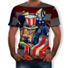 Summer Men's Fashion T-Shirt Explosion Guitar Band 3D Digital Printing Short Sleeve Factory Direct Sales