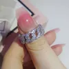 Barato Fine Minimal Icy Girls Anillo de dedo Nuevo joyería de moda plateada Cuba forma cubana llena de anillos de diamantes CZ Regalo de cumpleaños