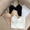 Women's Tanks Camis Sexy Ice Silk Camisole For Women Summer Breathable Comfort Underwear Girls Crop Tops Vest Fe Black Sexy Tube Tops Bras White d240427