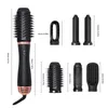 Hair Dryers 6-in-1 hair dryer hot comb set professional curling iron straightener styling tool curler and heating brush Q240429