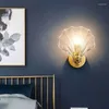 Lampe murale en verre simple coquille de chambre à coucher couloir le couloir Light E14 LAMPES DE LE CHEBIE