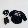 Clothing Sets Spring New Baby Bodysuits Toddler Clothes Embroidey Girls One Piece With Hat Toddler Outfit H240429