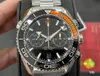 OM Men's Uhrendurchmesser 45,5 V2 Edition 9900 Bewegung Doppel-Timing-Code Anti-Reflektierende Verschleiß Saphirkristallglas Gummi-Gummi