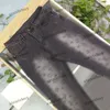 Xinxinbuy Men Men Designer Panting Pocket Zniszczona haft z tyłu litera jacquard tkanina dżins