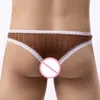 Onderbroek sexy mannen kanten briefs verbeteren Peni -zak slipje lage taille ondergoed shorts trunks elastische string blootgestelde kont