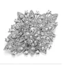 Siltage plaquée en argent en phine de cristal diamante grand mariage bouquet de bouquet broche broche 11 couleurs disponible 9717602