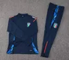 2024 2025 Italië Tracksuit Survetement Half Zip Training Suit voetbal 24 25 Italia Man en Kids Football Tracksuits Set Jacket Chandal Futbol Italiana Sportswear