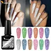 Kits 12st/kit venalisa reflekterande frash naglar gelpolska glitterfärg fransk nagelkonstgel pigment blöt av uv led nagelkonst manikyr