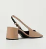 Italie Summer Femmes Medusa'95 Sandales Chaussures en cuir breveté noir Nude Block Talons Squared Toe Party Mariage Dame Gladiator Sandalias EU35-43