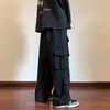Pantalon masculin kaki / noir décontracté multi-poches mode cargo hétéro