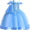 Robes de fille filles en dentelle de fleur de fleur princesse pour enfants robe de fête de fête bébé filles grosses robes arcs vêtements pour enfants pour vêtements de Noël