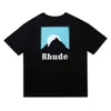 Hoogwaardige originele Rhuder Designer T Shirts High Street Quality Loose Oversize paar Jurk Mode Brand Print Short Sleeve T-Shirt met 1: 1 Logo