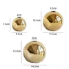 Плантаторы горшки мини -золотой ваза Объекрамический керамический шарик цветок современный художественный горшок, используемый для внутренней гостиной и офисных подарков, Q240429