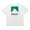 Högkvalitativ original Rhuder Designer T Shirts High Street Quality Loose Oversize Par Dress Fashion Brand Print Kort ärm T-shirt med 1: 1 logotyp