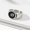 Anéis de banda Digital Black 8 oito bilhar de bilhar da piscina Rjewelry Ajuste Ajuste Charm Personalizado Charm Acessórios J240429