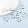 Charms 10pcs Hollow Lovely Peach Heart 19 20mm Ligante de cor prata Pingentes Fazendo DIY feita artesanal para encontrar jóias