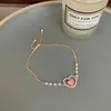 Chaîne Summer Peach Tulling Imitation Pearl Bracelet For Womens Instagram Design unique New High End Love Best Friend Bracelet