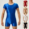 Shorts maschile da uomo ghiottoso gorgonno gomanper monopezzo a manica corta salta elastica allenamento da bagno di costume da bagno con abbigliamento sportivo per il fitness