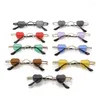 Lunettes de lunettes extérieures Personnalité coeur Cadre PC Cadre Resin Lentes Small Glasses Alloy Sunglasses Mini For Men