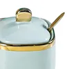 Dinware Porselein Sugar Bowl Keramische specerijpot ongeveer 300 ml moderne kruidencontainer Jar Zout voor thuis