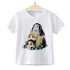 티셔츠 kimetsu no yaiba tshirt 소년 악마 킬러 애니메이션 애니메이션 애니메이션 여자 Tshirt 패션 일본 하라주 쿠 어린이 로파 드 만화 아동 자식 tshirtl2404