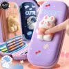 Ins Large Capacity Pencil Case Pen Holder Cute Cartoon Multifunction Pencil Bag For Girls Boy Kids School Stationery Pencil Box 240423