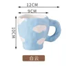 Kupalar Handdrawn Çiçek Kahve Kupası Çocuk Çocuk Balık Yaratıcı Retro Seramik Kupası Ins Rüzgar Milktea Cup Çift Doğum Günü Hediyesi J240428