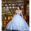 Suknie ślubne Suknia Wspaniała nowożeńca dekolt w piłkę nośną długie rękawy koronkowe aplikacje