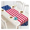 Banner Flags American Independence Day Linen Table Runner Home Restaurant Decoration Daim Nwarf Long Strip Normcecloth Room Drop de Dhcxv