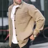 Мужские куртки зима Мужчина теплый куртка квадратный дизайн ткани Осень сплошной одежда излишка мужская мода повседневная многосайна с длинным рукавом
