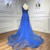 Luxury Beads Evening Dress for Women Scalloped Neck Floor-Length Mermaid Side Slit Prom Gown Special Events Gala Elegant Maxi 2024