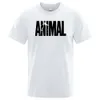 Fashion Animal Letter Print Men T-shirts Street Funny Mangas curtas soltas camiseta de tamanho grande