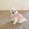 Ropa para perros ropa de cachorro vestido rosa a cuadros de cuadros de verano falda gato chaleco de cabello dulce cabello gratis