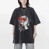 T-shirts retro gotisch t-shirt y2k korte mouwen t-shirt heren anime t-shirt hiphop extra groot skelet t-shirt Koreaanse populaire kledingl2404