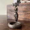 Kaarsen godin Triple Moon Tealight Candle Holder Stand Resin Sculpture Candlesticks Home Decor Cadeau