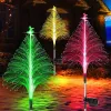 Decoraties 14 stc Solar Fiber Optic Christmas Tree Lights 7 Color Changing Xmas Tree Garden Licht Waterdicht Lawn Garden Patio -lampen Decor