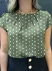 Blouses-shirts voor dames Zanzea Summer Fashion Polka DOTS Gedrukte tops Korte Slve O-Neck Blouse Elegant geplooide Design Chemise Casual Blusas Mujer 2024 Y240426